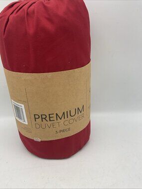 Premium Duvet Cover 3 Piece  King/cal King Red 3 Piece Set